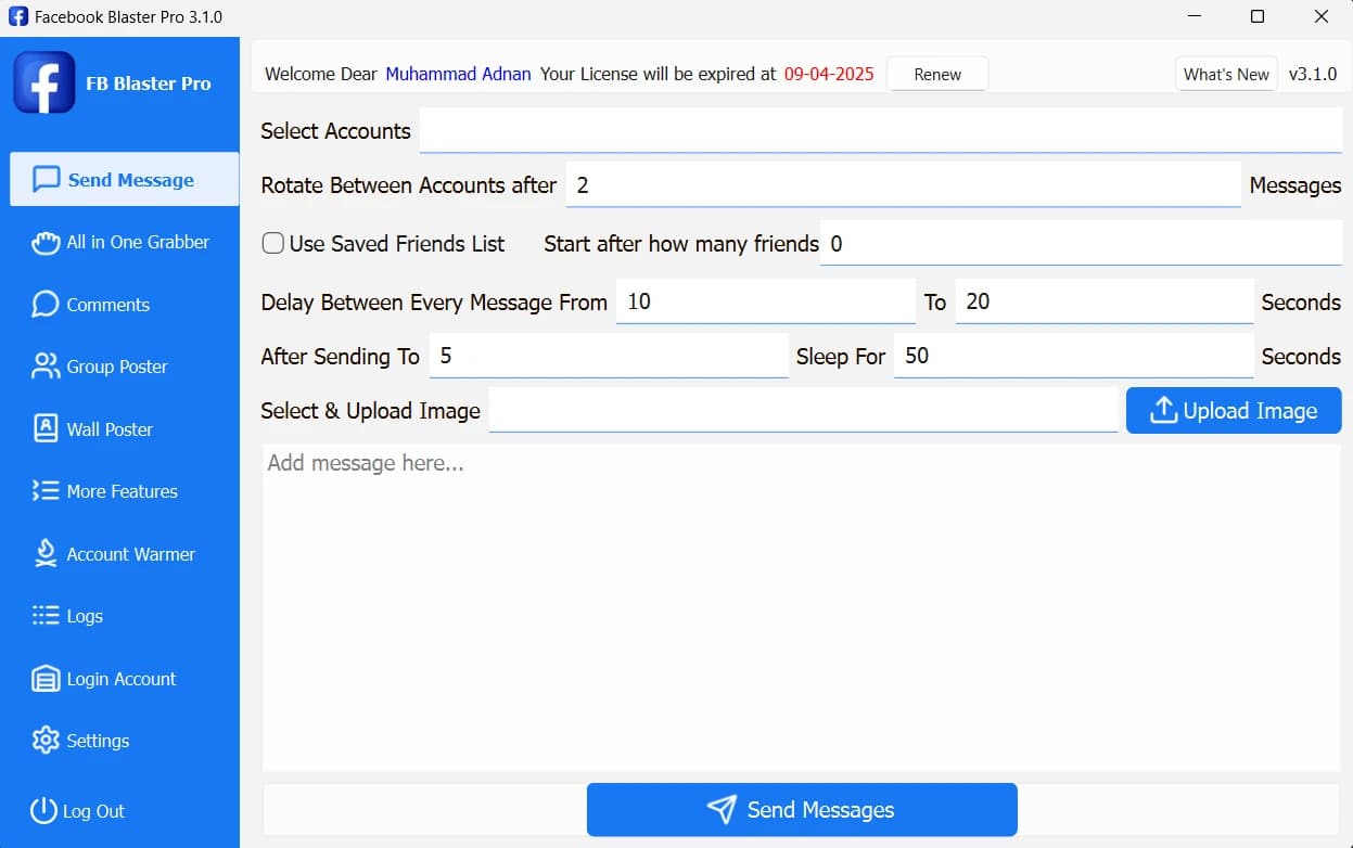 Facebook Blaster Pro marketing automation software